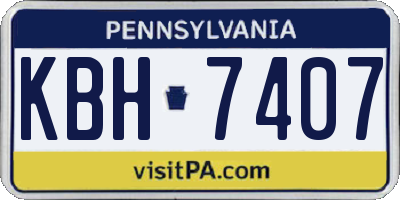 PA license plate KBH7407