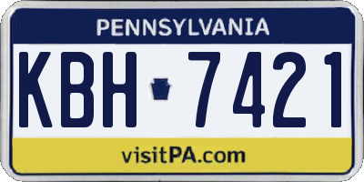 PA license plate KBH7421