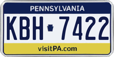 PA license plate KBH7422