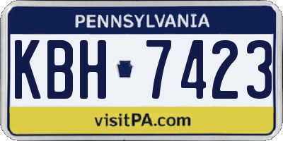 PA license plate KBH7423