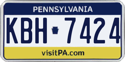 PA license plate KBH7424