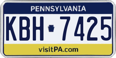 PA license plate KBH7425