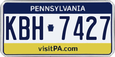 PA license plate KBH7427