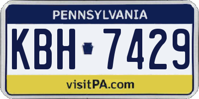 PA license plate KBH7429
