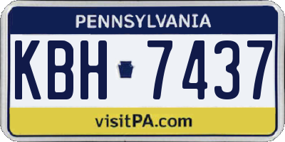 PA license plate KBH7437