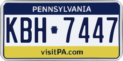 PA license plate KBH7447