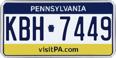 PA license plate KBH7449