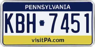 PA license plate KBH7451