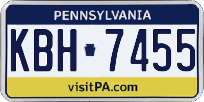 PA license plate KBH7455