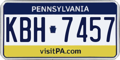 PA license plate KBH7457