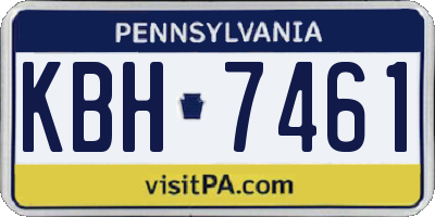 PA license plate KBH7461