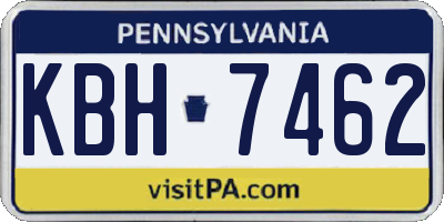 PA license plate KBH7462