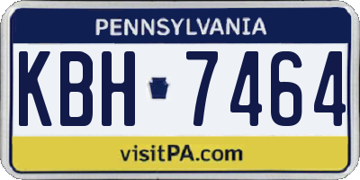PA license plate KBH7464