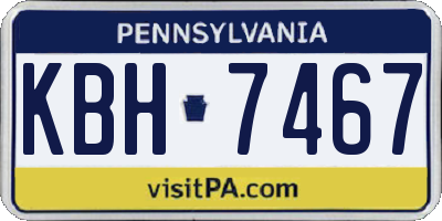PA license plate KBH7467