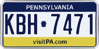 PA license plate KBH7471