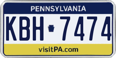 PA license plate KBH7474