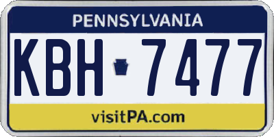 PA license plate KBH7477
