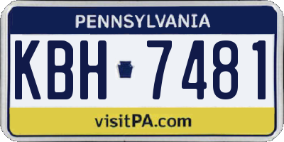 PA license plate KBH7481