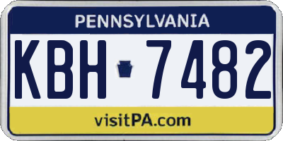 PA license plate KBH7482