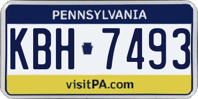 PA license plate KBH7493