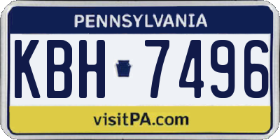 PA license plate KBH7496