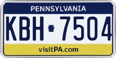 PA license plate KBH7504