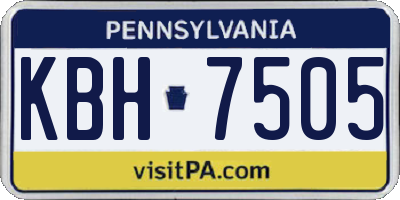 PA license plate KBH7505