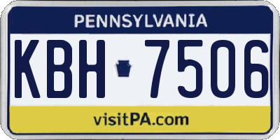 PA license plate KBH7506