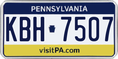 PA license plate KBH7507