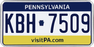 PA license plate KBH7509