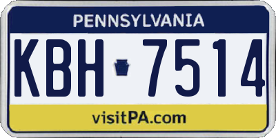 PA license plate KBH7514