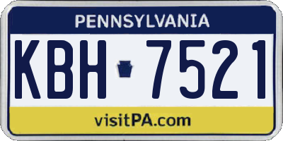 PA license plate KBH7521
