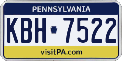 PA license plate KBH7522