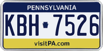 PA license plate KBH7526