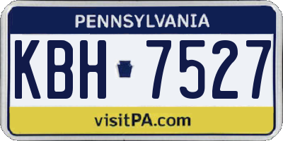 PA license plate KBH7527