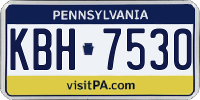 PA license plate KBH7530