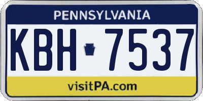 PA license plate KBH7537