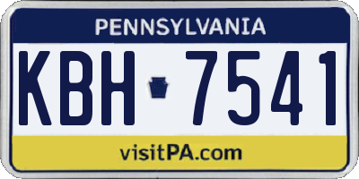 PA license plate KBH7541