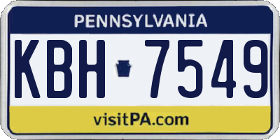 PA license plate KBH7549