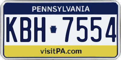PA license plate KBH7554
