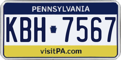 PA license plate KBH7567