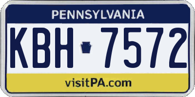 PA license plate KBH7572