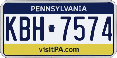 PA license plate KBH7574
