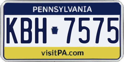 PA license plate KBH7575