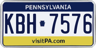PA license plate KBH7576
