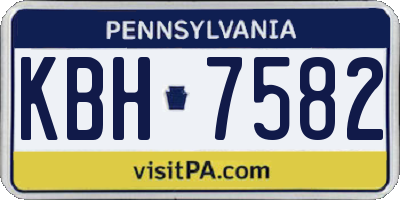 PA license plate KBH7582