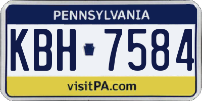 PA license plate KBH7584