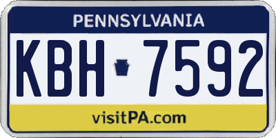 PA license plate KBH7592