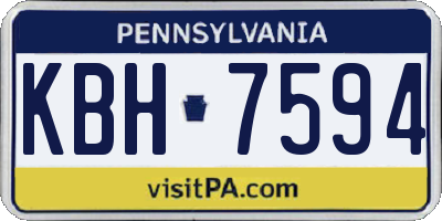 PA license plate KBH7594