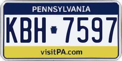 PA license plate KBH7597